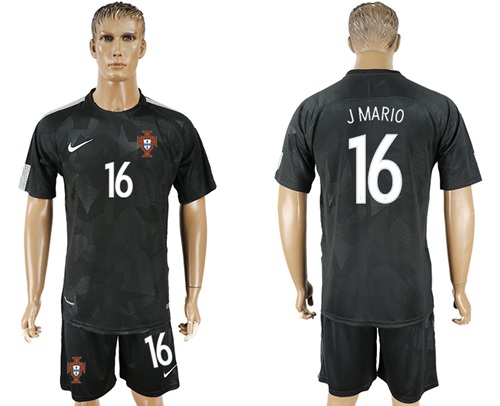 Portugal #16 J Mario Away Soccer Country Jersey